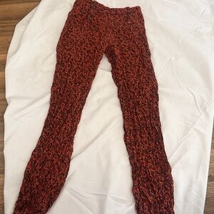 Women’s Orange/Red Patterned Crinkle Trousers
